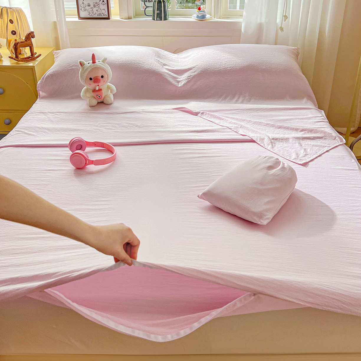 91家纺网 家纺一手货源 找家纺 （总）维娜斯家纺 2026新款纯色水洗棉旅行酒店隔脏睡袋