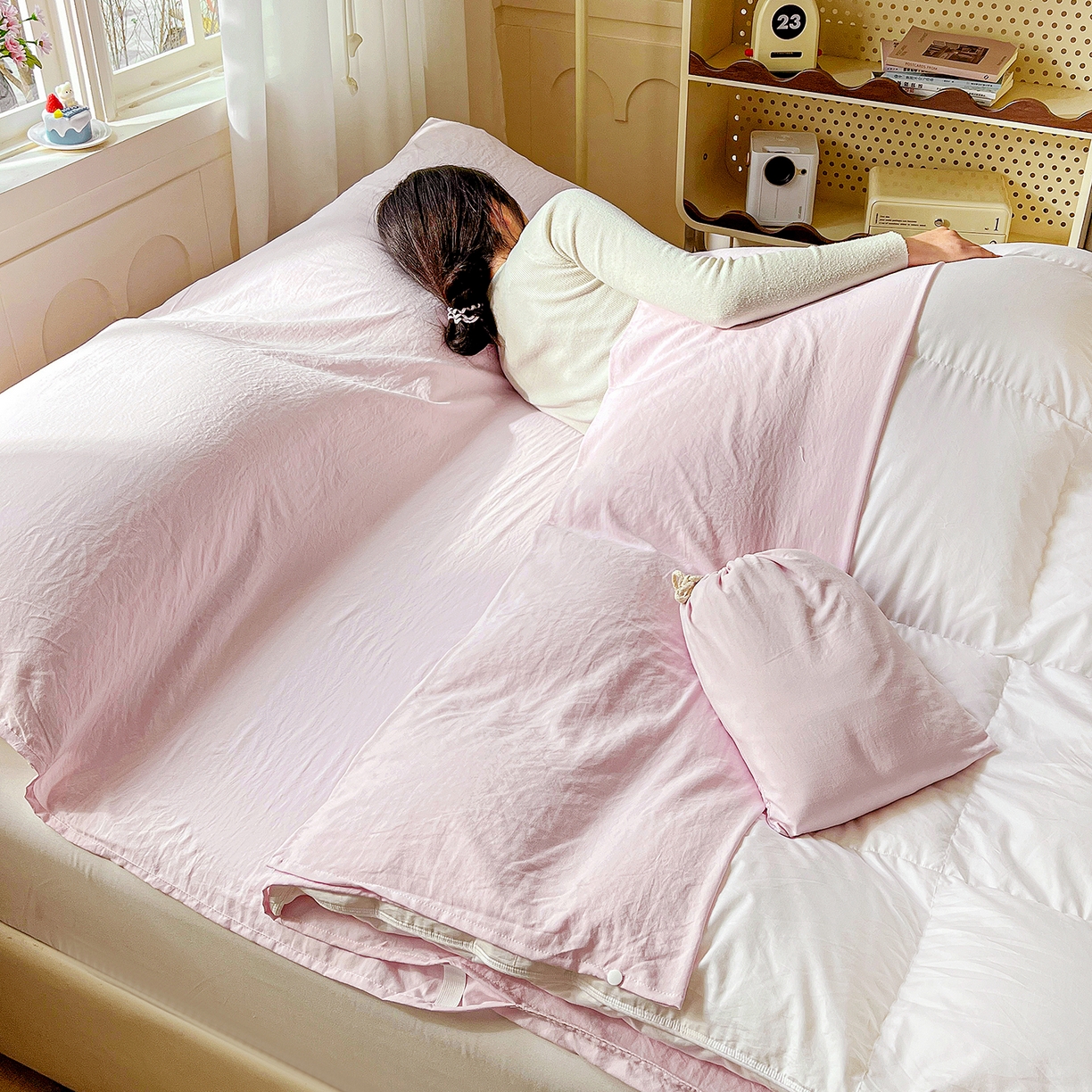 91家纺网 家纺一手货源 找家纺 （总）维娜斯家纺 2026新款纯色水洗棉旅行酒店隔脏睡袋