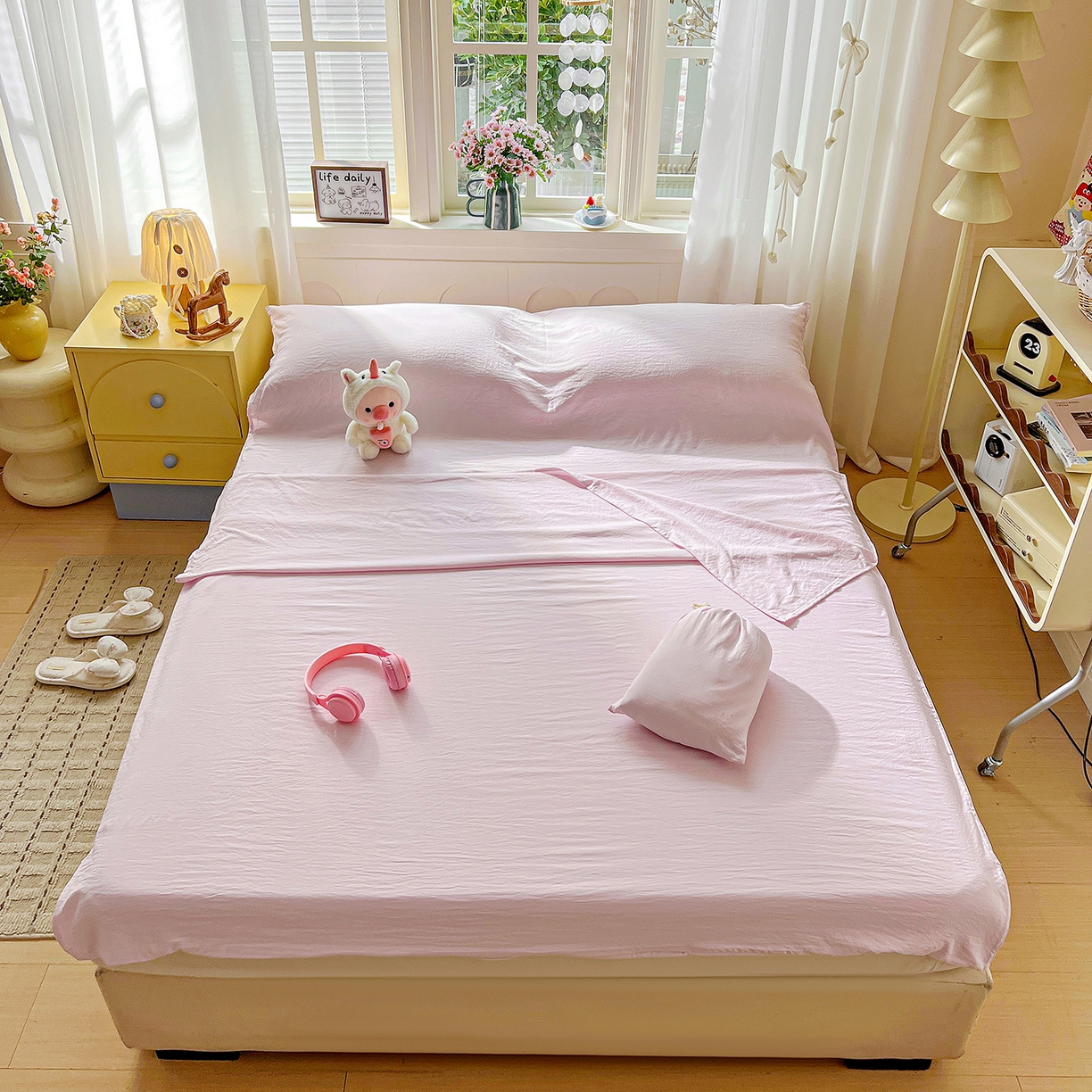 维娜斯家纺 2026新款纯色水洗棉旅行酒店隔脏睡袋 雅致紫