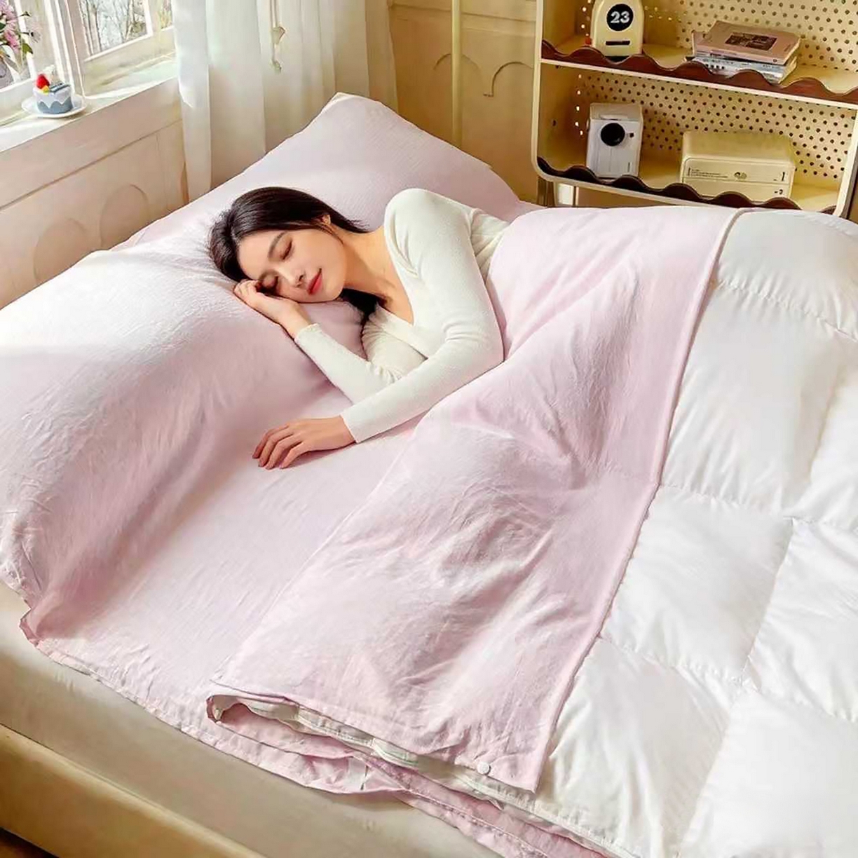 91家纺网 家纺一手货源 找家纺 维娜斯家纺 2026新款纯色水洗棉旅行酒店隔脏睡袋 雅致紫