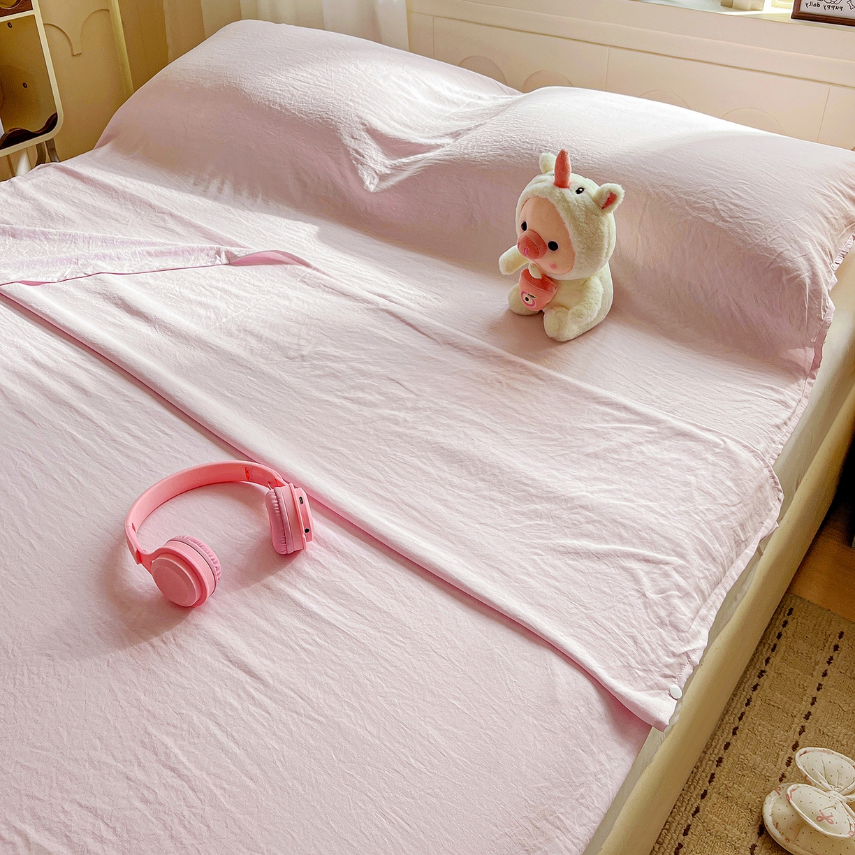 91家纺网 家纺一手货源 找家纺 维娜斯家纺 2026新款纯色水洗棉旅行酒店隔脏睡袋 雅致紫