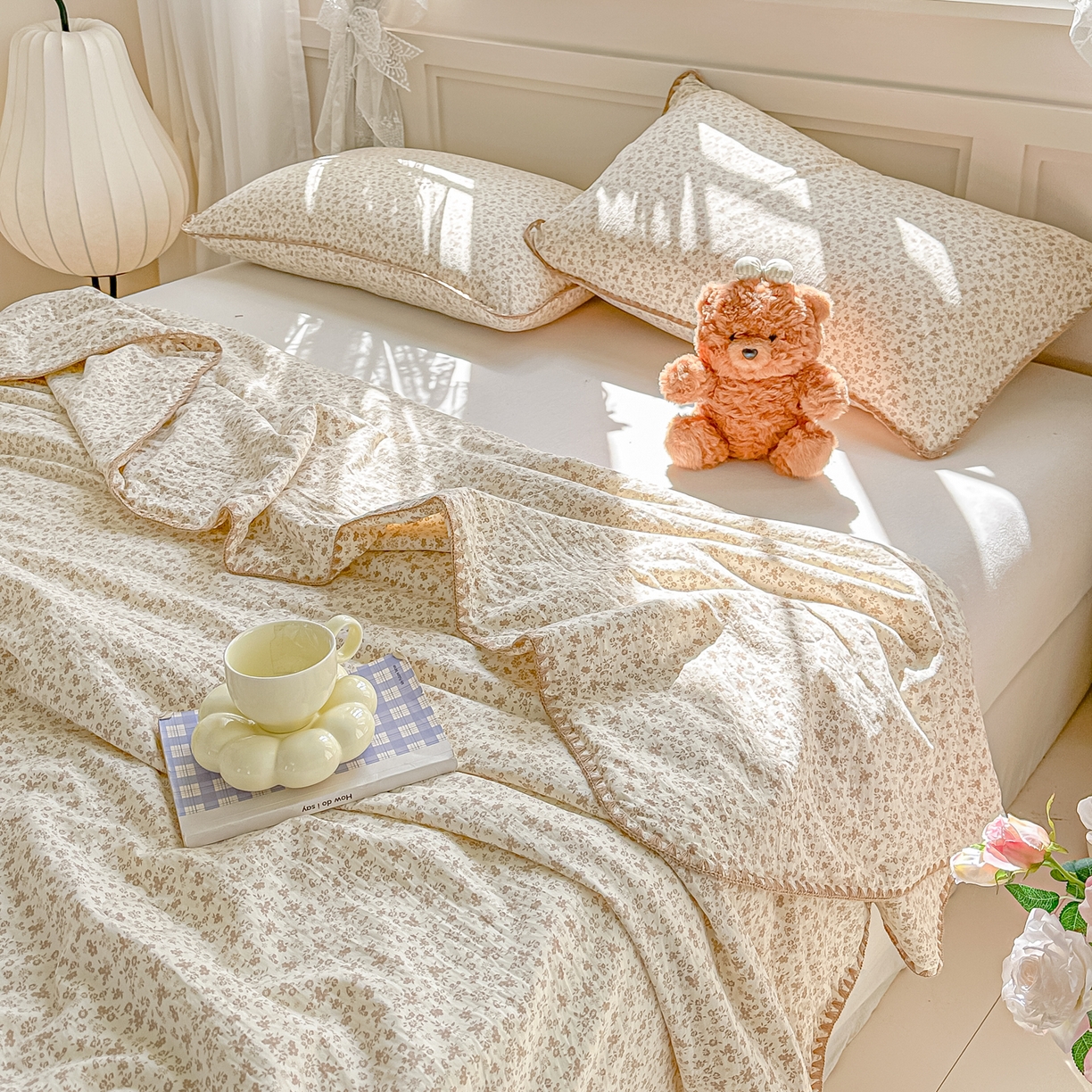 91家纺网 家纺一手货源 找家纺 （总）归属 2026新款A类小碎花贝壳绣皱皱棉夏被夏凉被空调被