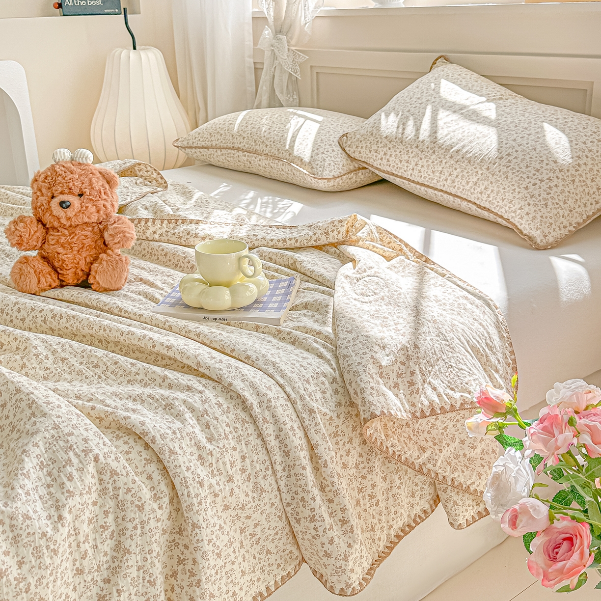 91家纺网 家纺一手货源 找家纺 （总）归属 2026新款A类小碎花贝壳绣皱皱棉夏被夏凉被空调被