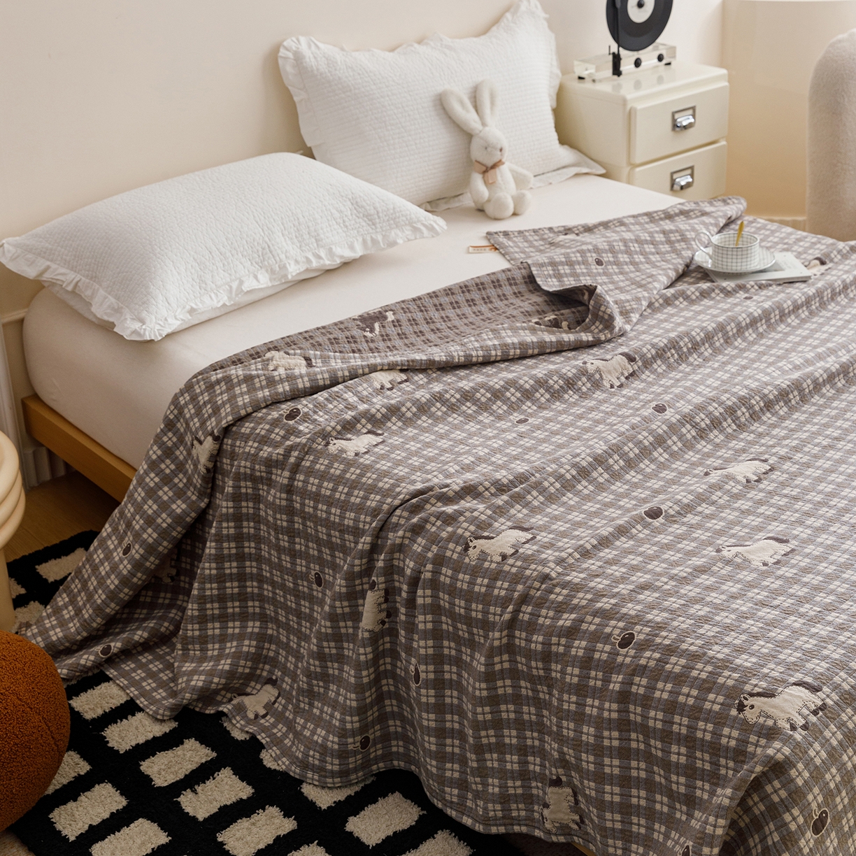 91家纺网 家纺一手货源 找家纺 （总）悦然毛巾被 2026春夏新款水洗色织提花全棉纯棉纱布毛巾被盖毯休闲夏被毛毯