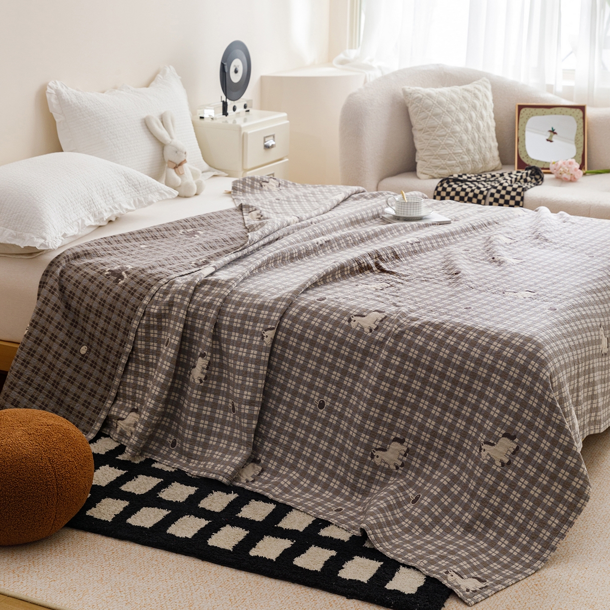 91家纺网 家纺一手货源 找家纺 （总）悦然毛巾被 2026春夏新款水洗色织提花全棉纯棉纱布毛巾被盖毯休闲夏被毛毯