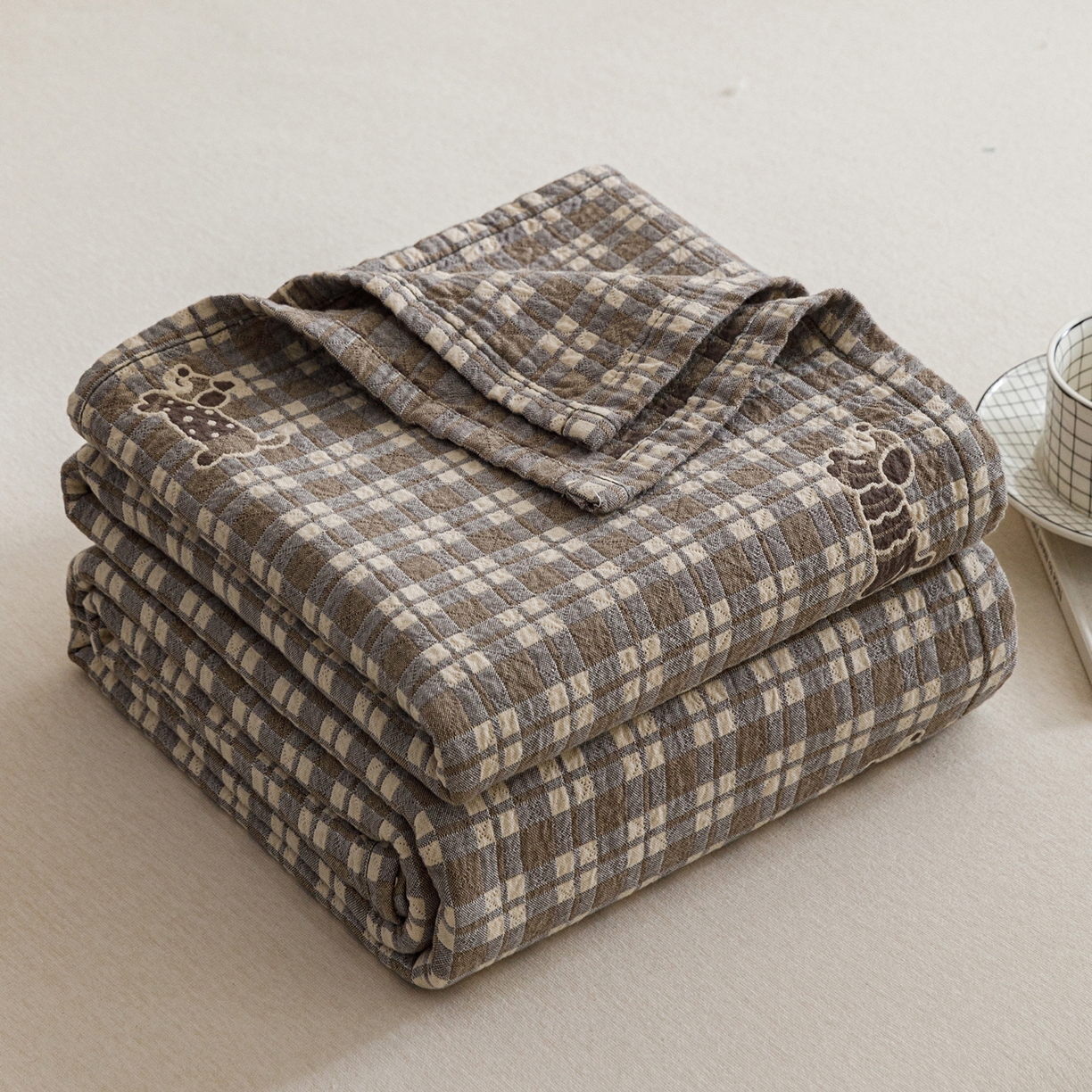 91家纺网 家纺一手货源 找家纺 （总）悦然毛巾被 2026春夏新款水洗色织提花全棉纯棉纱布毛巾被盖毯休闲夏被毛毯