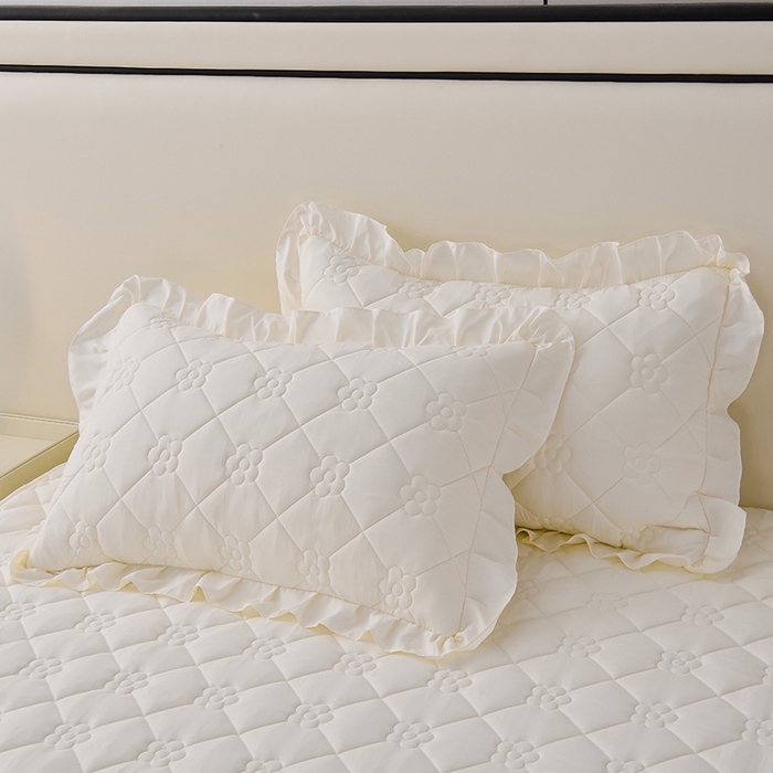 91家纺网 家纺一手货源 找家纺 （总）乐蔻家纺 2026春夏新款A类磨毛原棉防水隔尿太阳花床裙床笠床笠单件