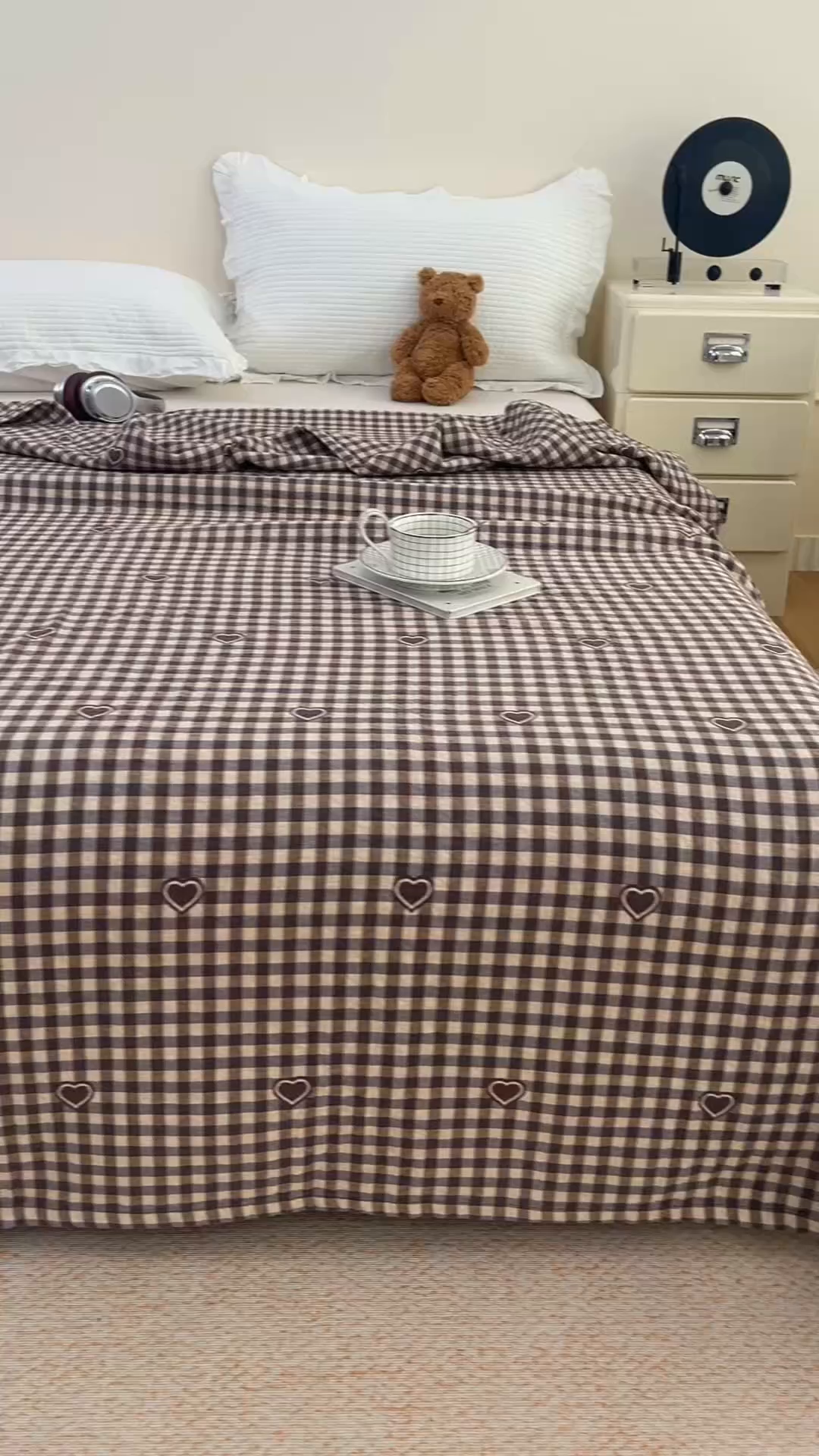 91家纺网 家纺一手货源 找家纺 悦然毛巾被 2026春夏新款水洗色织提花全棉纯棉纱布毛巾被盖毯休闲夏被毛毯 棕格心语