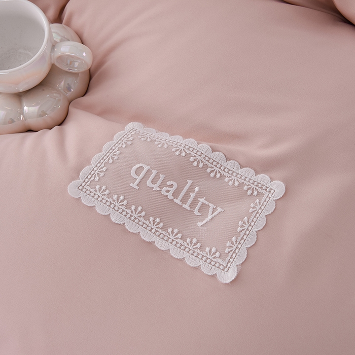 91家纺网 家纺一手货源 找家纺 乐蔻家纺 2026春夏新款A类磨毛原棉防水隔尿太阳花床裙床笠床笠单件 太阳花防水-柔粉