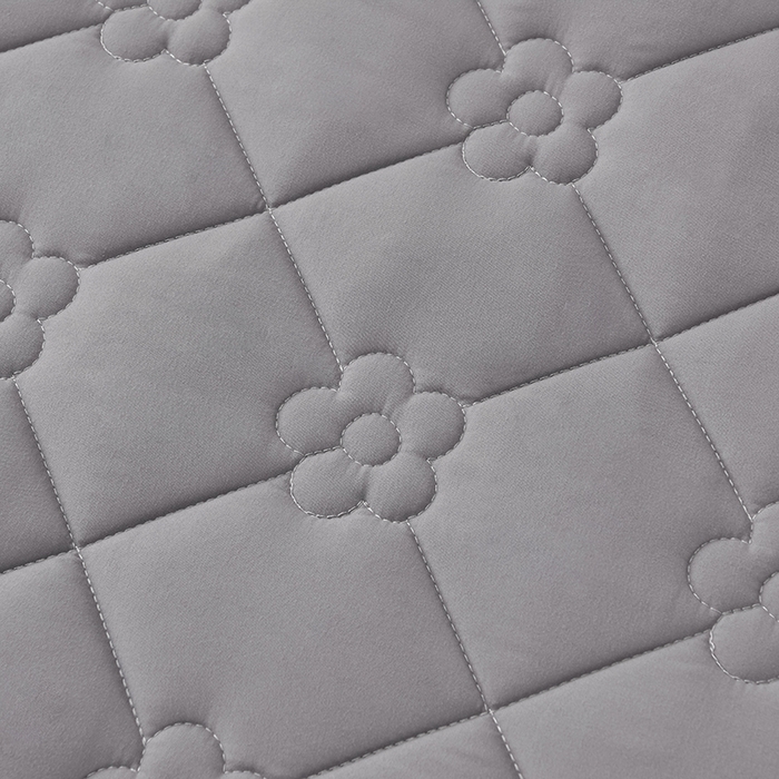 91家纺网 家纺一手货源 找家纺 乐蔻家纺 2026春夏新款A类磨毛原棉防水隔尿太阳花床裙床笠床笠单件 太阳花防水-夜灰