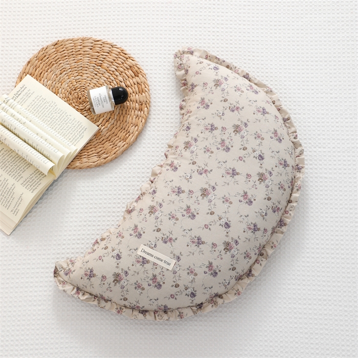 91家纺网 家纺一手货源 找家纺 （总）仁宇枕业 2026新款新品全棉小碎花月牙款荞麦腰枕头枕荞麦枕头枕芯