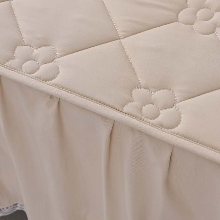 91家纺网 家纺一手货源 找家纺 乐蔻家纺 2026春夏新款A类磨毛原棉防水隔尿太阳花床裙床笠床笠单件 太阳花防水-浅驼