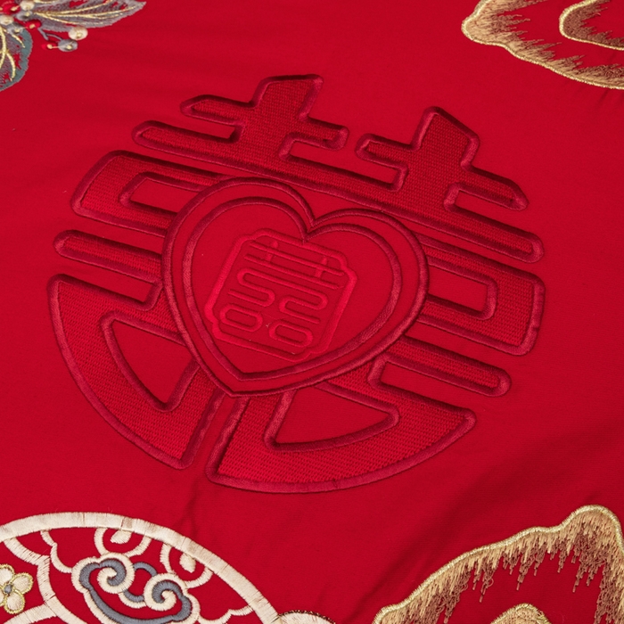 91家纺网 家纺一手货源 找家纺 千禧家纺 2026新款全棉13372婚庆绣花系列 百福绵延