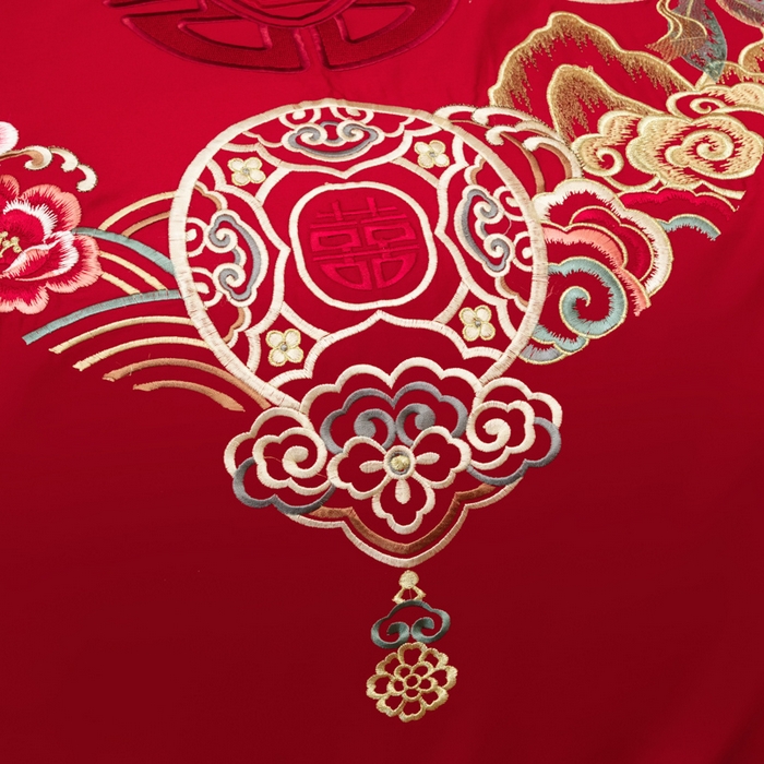 91家纺网 家纺一手货源 找家纺 千禧家纺 2026新款全棉13372婚庆绣花系列 百福绵延