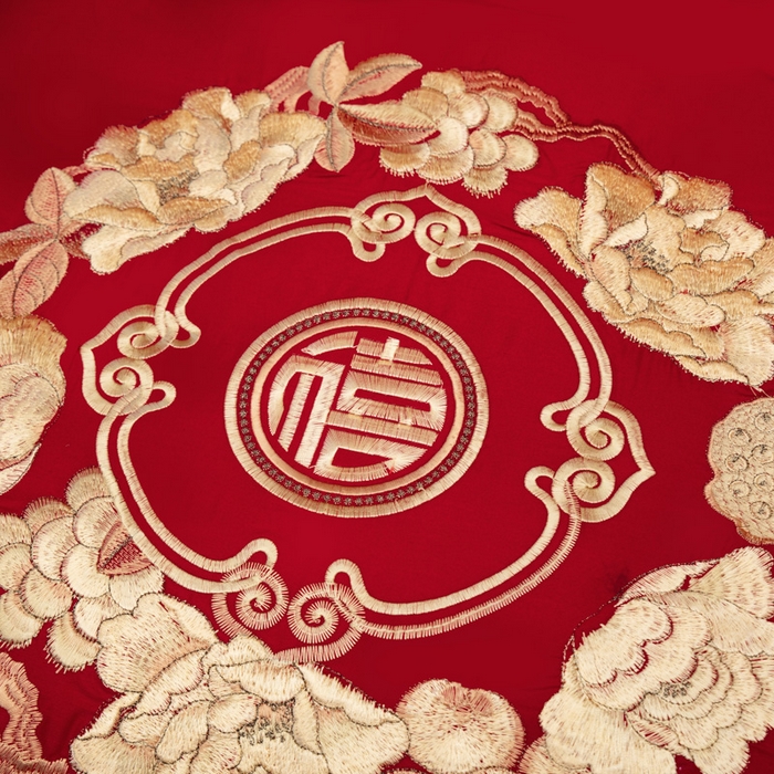 91家纺网 家纺一手货源 找家纺 千禧家纺 2026新款全棉13372婚庆绣花系列 福禧相传