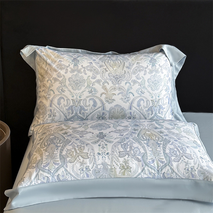 91家纺网 家纺一手货源 找家纺 蓝米卡夫 2026夏季新款50S天丝数码印花夏被夏凉被空调被四件套 伯爵-兰