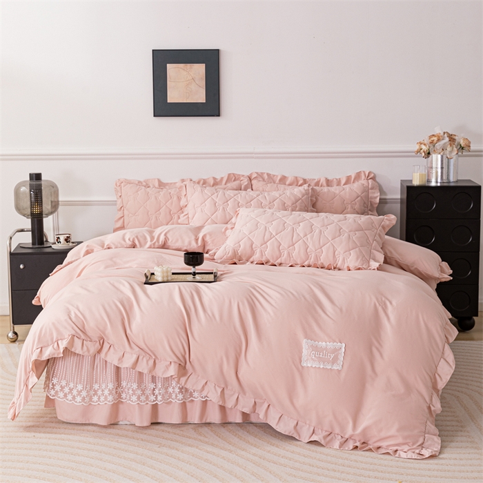 91家纺网 家纺一手货源 找家纺 （总）乐蔻家纺 2026春夏新款A类原棉大豆夹棉床裙床笠四件套床笠单件-蝴蝶结