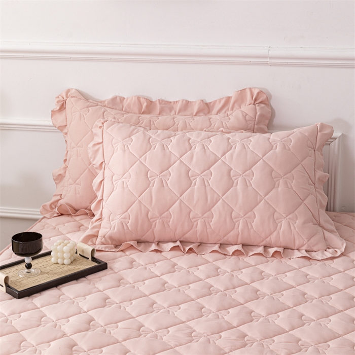 91家纺网 家纺一手货源 找家纺 （总）乐蔻家纺 2026春夏新款A类原棉大豆夹棉床裙床笠四件套床笠单件-蝴蝶结