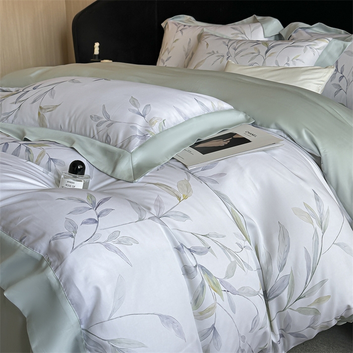 蓝米卡夫 2026夏季新款50S天丝数码印花夏被夏凉被空调被四件套 春晓雨梦-兰