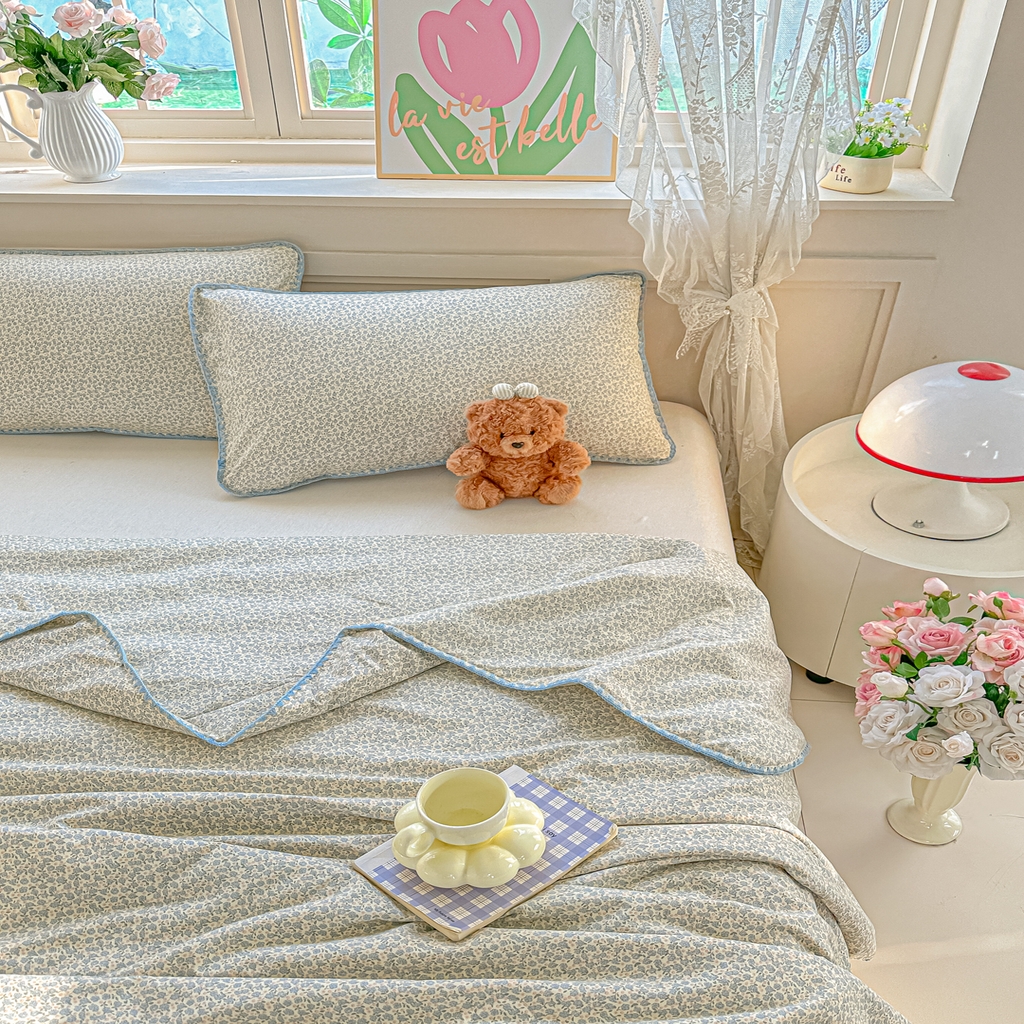 91家纺网 家纺一手货源 找家纺 归属 2026新款A类小碎花贝壳绣皱皱棉夏被夏凉被空调被 莉莲