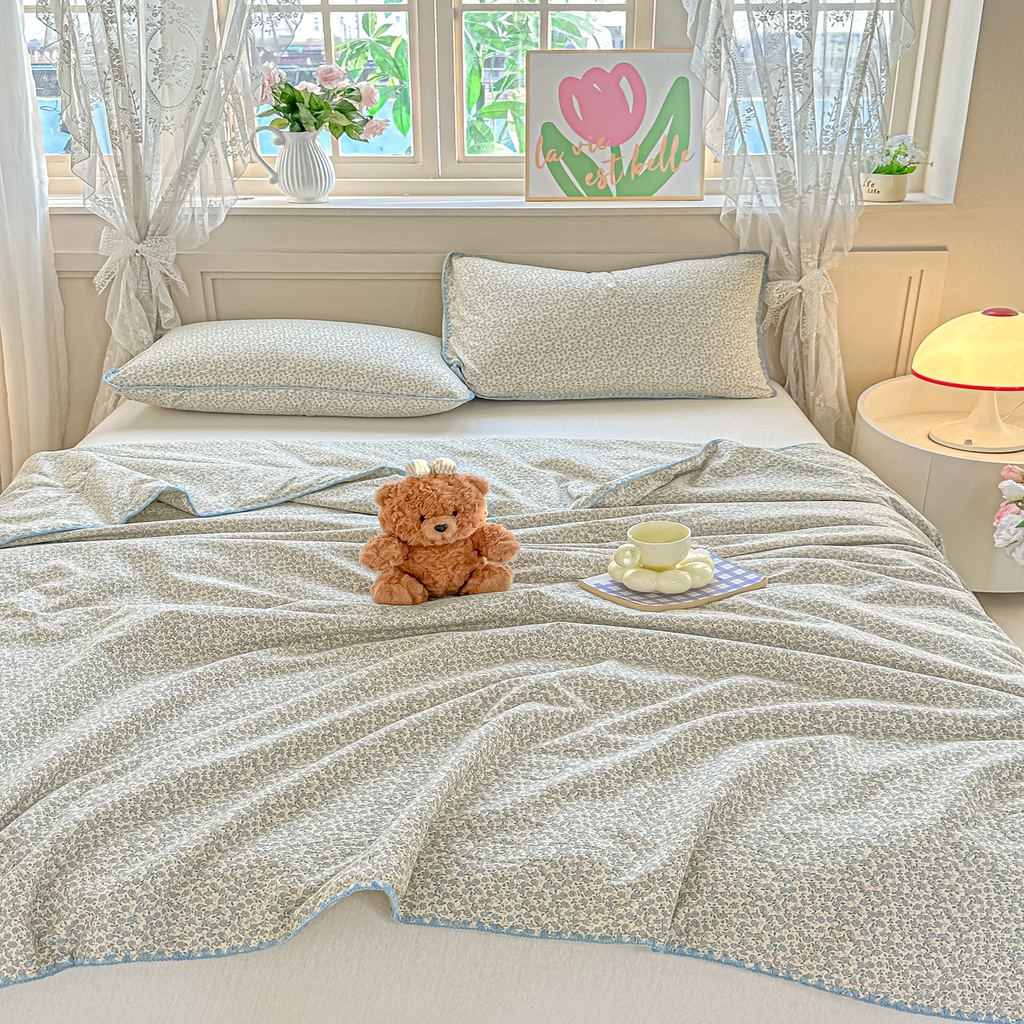 91家纺网 家纺一手货源 找家纺 归属 2026新款A类小碎花贝壳绣皱皱棉夏被夏凉被空调被 莉莲