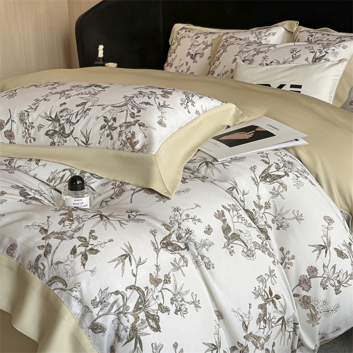 蓝米卡夫 2026夏季新款50S天丝数码印花夏被夏凉被空调被四件套 春意