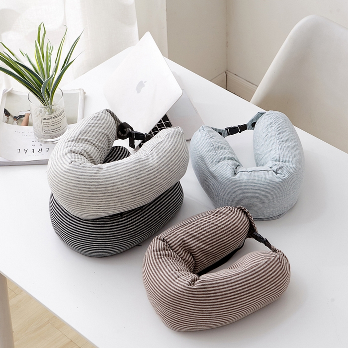 91家纺网 家纺一手货源 找家纺 （总）仁宇枕业 2026新款新品全棉细微纳米粒子旅行U型枕头枕芯