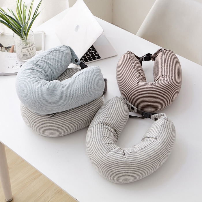 91家纺网 家纺一手货源 找家纺 （总）仁宇枕业 2026新款新品全棉细微纳米粒子旅行U型枕头枕芯