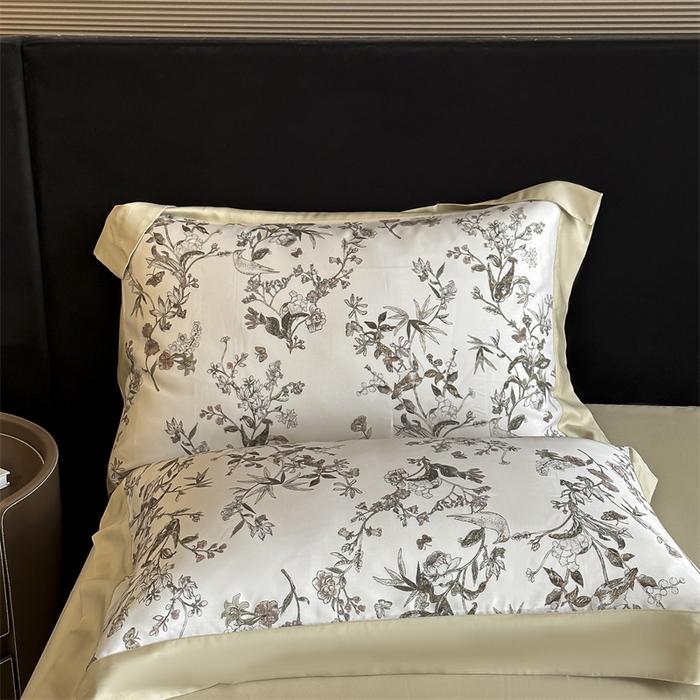 91家纺网 家纺一手货源 找家纺 蓝米卡夫 2026夏季新款50S天丝数码印花夏被夏凉被空调被四件套 春意