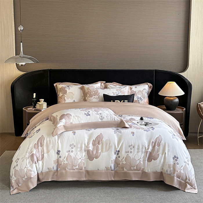 91家纺网 家纺一手货源 找家纺 蓝米卡夫 2026夏季新款50S天丝数码印花夏被夏凉被空调被四件套 翠影-玉