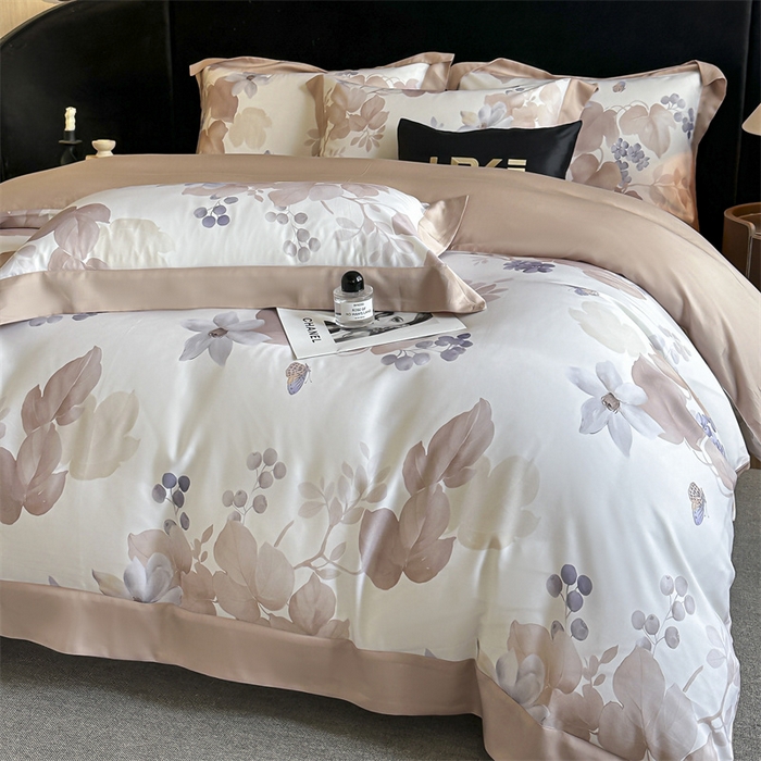 91家纺网 家纺一手货源 找家纺 蓝米卡夫 2026夏季新款50S天丝数码印花夏被夏凉被空调被四件套 翠影-玉