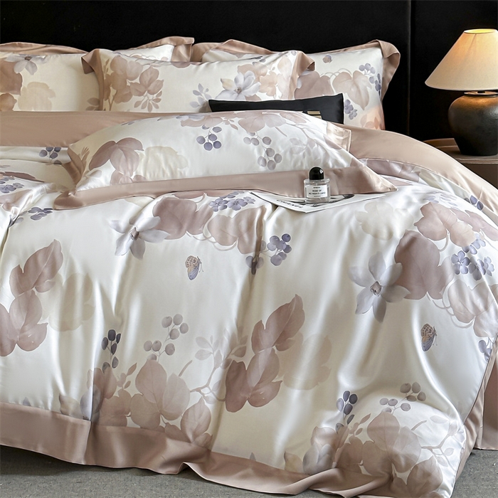 91家纺网 家纺一手货源 找家纺 蓝米卡夫 2026夏季新款50S天丝数码印花夏被夏凉被空调被四件套 翠影-玉