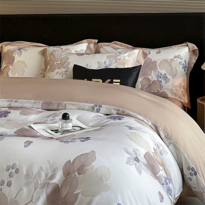 91家纺网 家纺一手货源 找家纺 蓝米卡夫 2026夏季新款50S天丝数码印花夏被夏凉被空调被四件套 翠影-玉