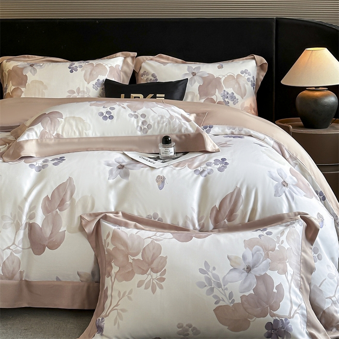 91家纺网 家纺一手货源 找家纺 蓝米卡夫 2026夏季新款50S天丝数码印花夏被夏凉被空调被四件套 翠影-玉