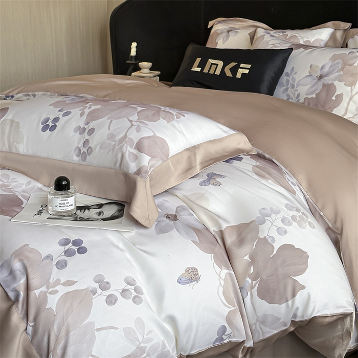 91家纺网 家纺一手货源 找家纺 蓝米卡夫 2026夏季新款50S天丝数码印花夏被夏凉被空调被四件套 翠影-玉