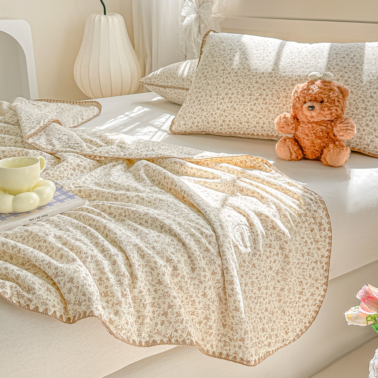 91家纺网 家纺一手货源 找家纺 归属 2026新款A类小碎花贝壳绣皱皱棉夏被夏凉被空调被 南风