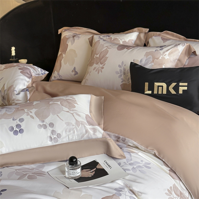 91家纺网 家纺一手货源 找家纺 蓝米卡夫 2026夏季新款50S天丝数码印花夏被夏凉被空调被四件套 翠影-玉