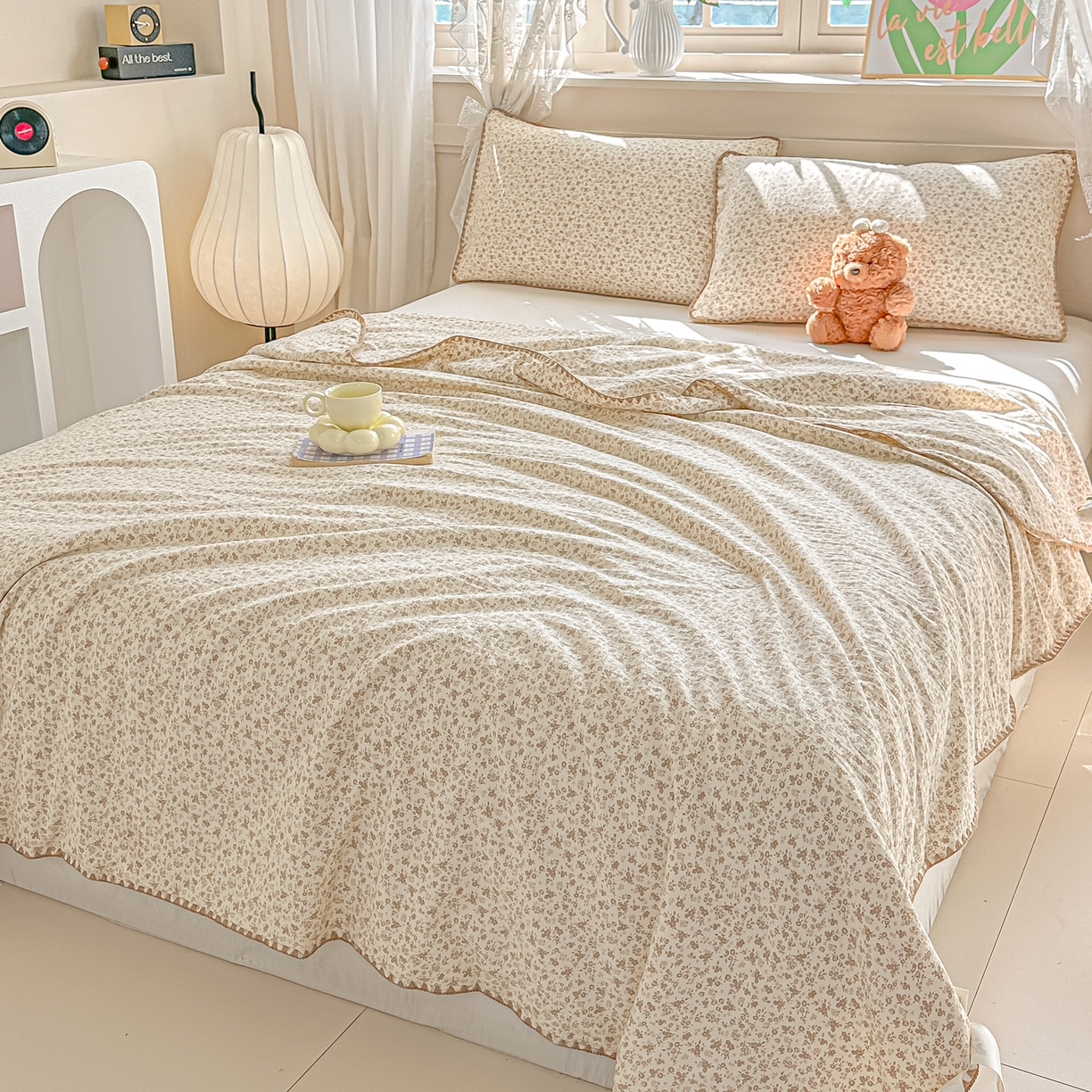 91家纺网 家纺一手货源 找家纺 归属 2026新款A类小碎花贝壳绣皱皱棉夏被夏凉被空调被 南风