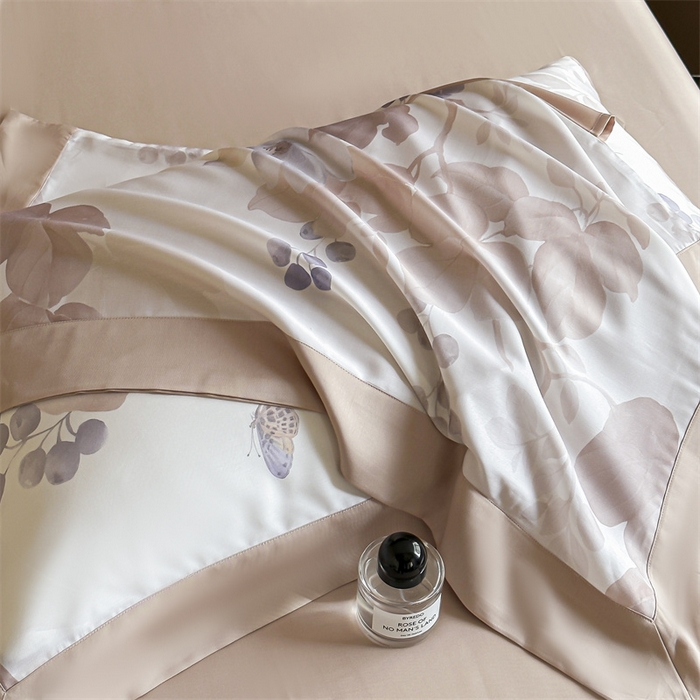 91家纺网 家纺一手货源 找家纺 蓝米卡夫 2026夏季新款50S天丝数码印花夏被夏凉被空调被四件套 翠影-玉