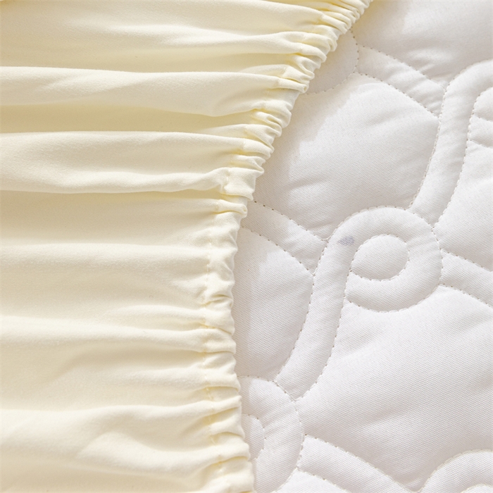 91家纺网 家纺一手货源 找家纺 乐蔻家纺 2026春夏新款新款A类原棉大豆夹棉床裙床笠四件套床笠单件-水仙花 水仙花-奶昔白