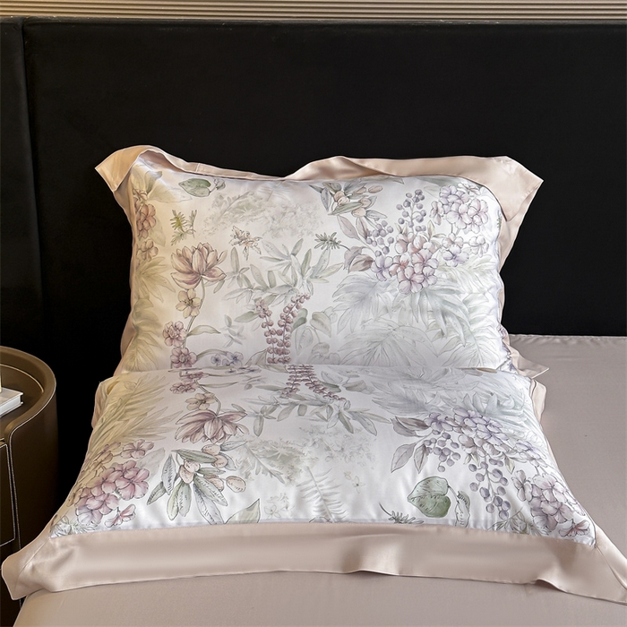 91家纺网 家纺一手货源 找家纺 蓝米卡夫 2026夏季新款50S天丝数码印花夏被夏凉被空调被四件套 繁花枝恋-绿