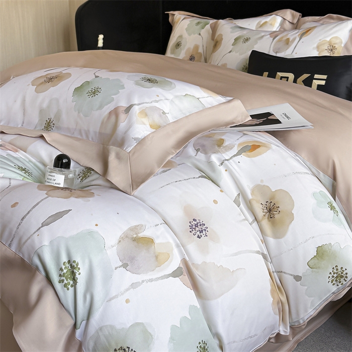 蓝米卡夫 2026夏季新款50S天丝数码印花夏被夏凉被空调被四件套 花仙子