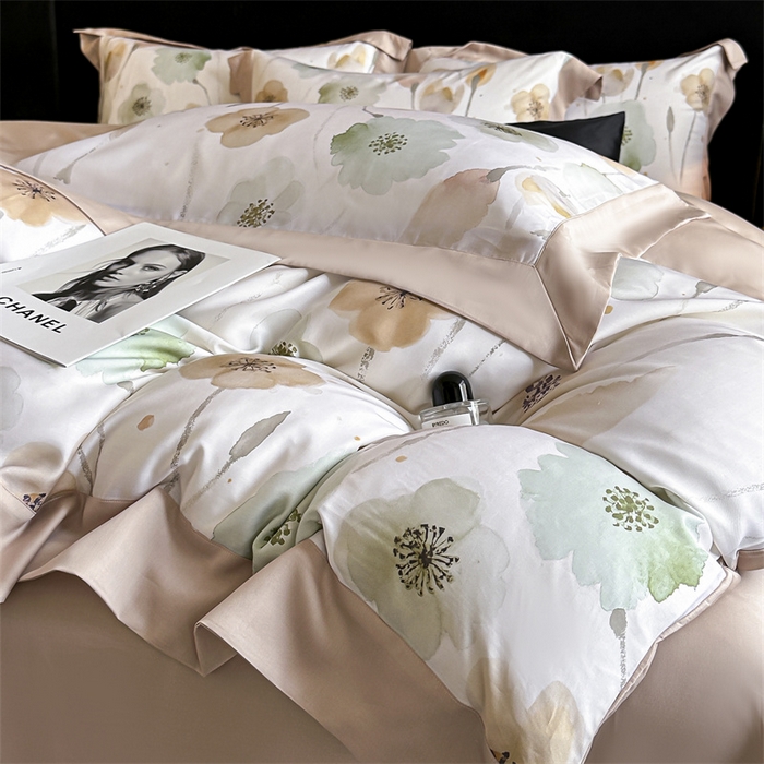 91家纺网 家纺一手货源 找家纺 蓝米卡夫 2026夏季新款50S天丝数码印花夏被夏凉被空调被四件套 花仙子