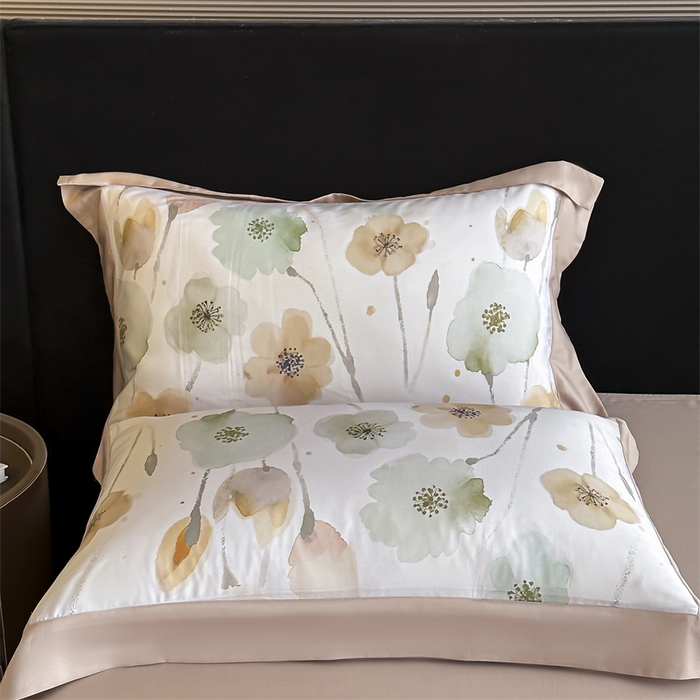 91家纺网 家纺一手货源 找家纺 蓝米卡夫 2026夏季新款50S天丝数码印花夏被夏凉被空调被四件套 花仙子