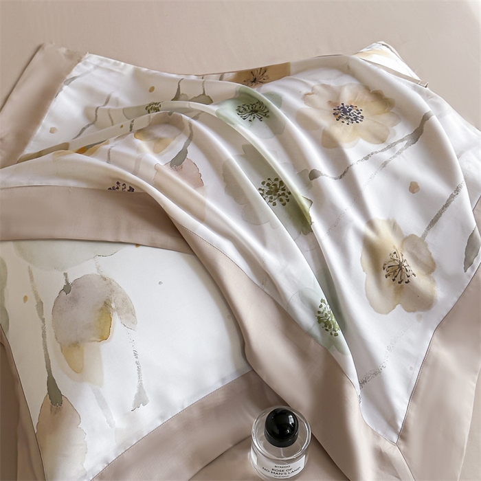 91家纺网 家纺一手货源 找家纺 蓝米卡夫 2026夏季新款50S天丝数码印花夏被夏凉被空调被四件套 花仙子