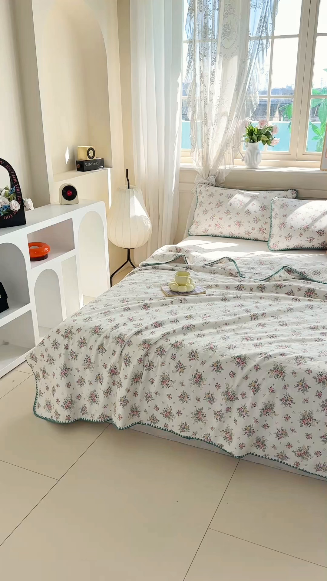 91家纺网 家纺一手货源 找家纺 归属 2026新款A类小碎花贝壳绣皱皱棉夏被夏凉被空调被 有杏