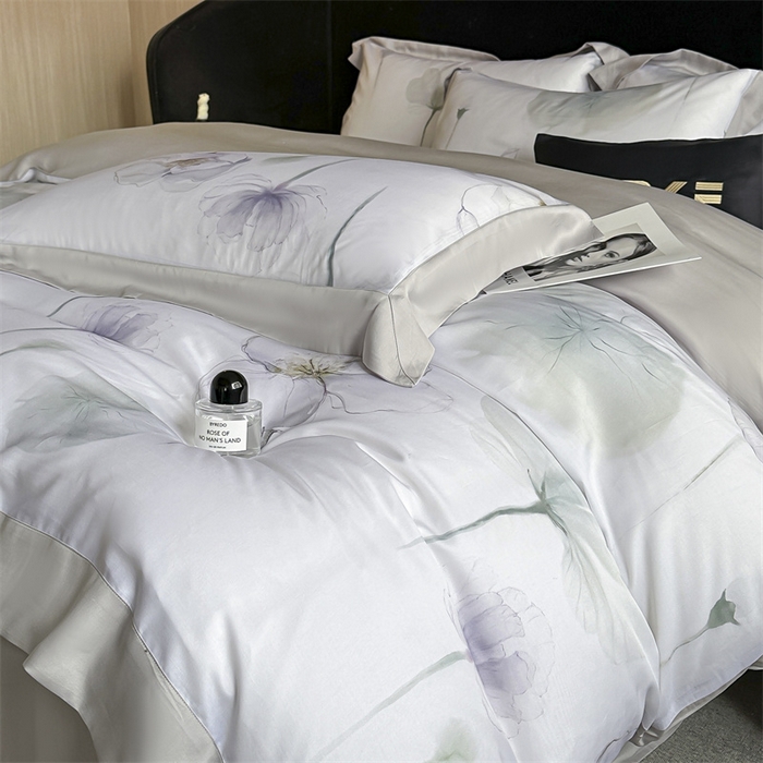 蓝米卡夫 2026夏季新款50S天丝数码印花夏被夏凉被空调被四件套 花想容