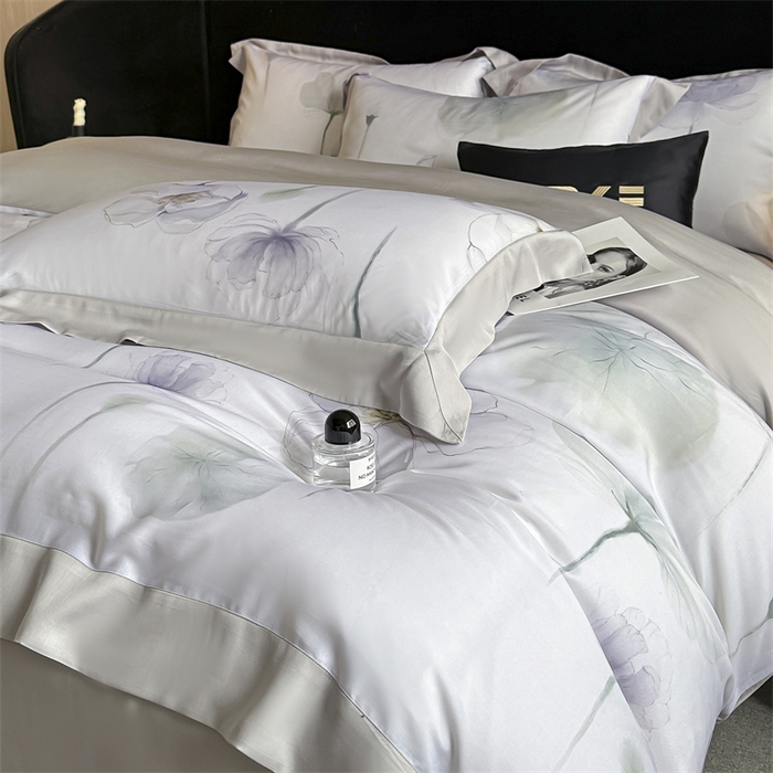 91家纺网 家纺一手货源 找家纺 蓝米卡夫 2026夏季新款50S天丝数码印花夏被夏凉被空调被四件套 花想容