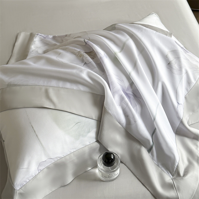 91家纺网 家纺一手货源 找家纺 蓝米卡夫 2026夏季新款50S天丝数码印花夏被夏凉被空调被四件套 花想容