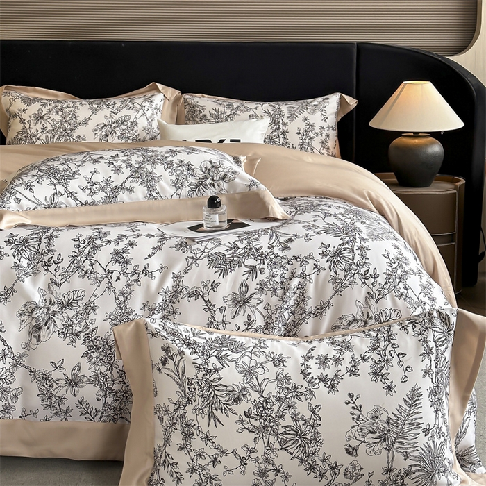 91家纺网 家纺一手货源 找家纺 蓝米卡夫 2026夏季新款50S天丝数码印花夏被夏凉被空调被四件套 华尔兹